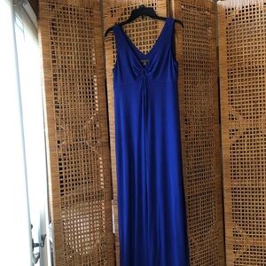 Tommy Bahama Royal Blue Jersey V-Neck Maxi Dress, Size S P